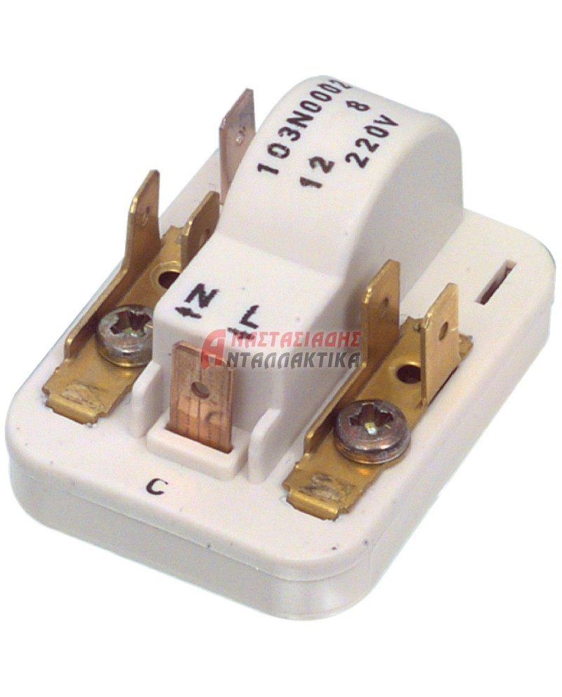 Ρελέ με θερμικό (PTC) 103N0002, συμπιεστή Danfoss, 220V, 1/12 - 1/3