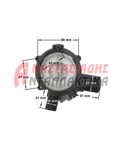 Μαγνητική αντλία (220V) αποχέτευσης πλυντηρίου ρούχων (κομπλέ με φίλτρο)
