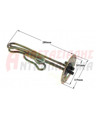 Αντίσταση θερμοστάτη θερμοσίφωνου (4KW, 220V, 8 τρύπες, διάμετρος 12cm, με θέση ανοδίου κουμπωτό)