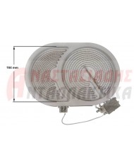 Εστία κεραμική διπλή οβάλ Ø285 x 192mm, 900+1500W - 220V, με 6 άκρα