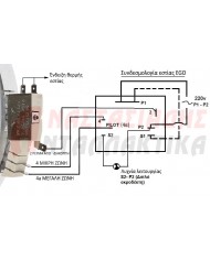 Εστία κεραμική διπλή, Ø230mm, 1000+2000W - 220V, 6 άκρα