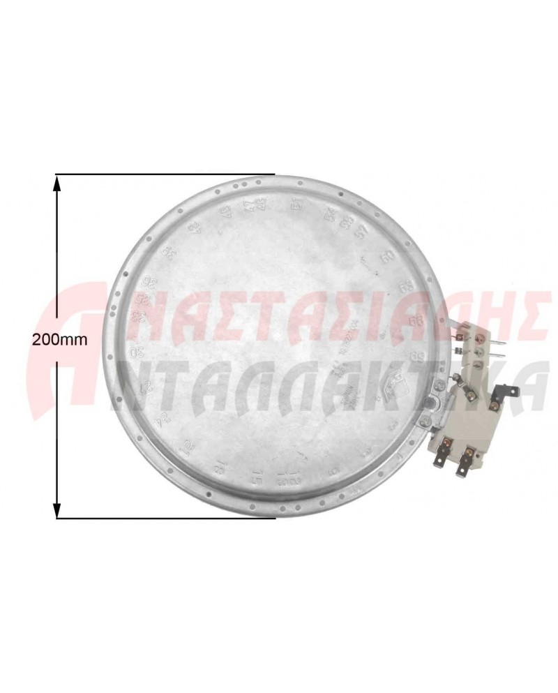 Εστία κεραμική διπλή, Ø200mm, 1700+700W - 220V, με 5 άκρα