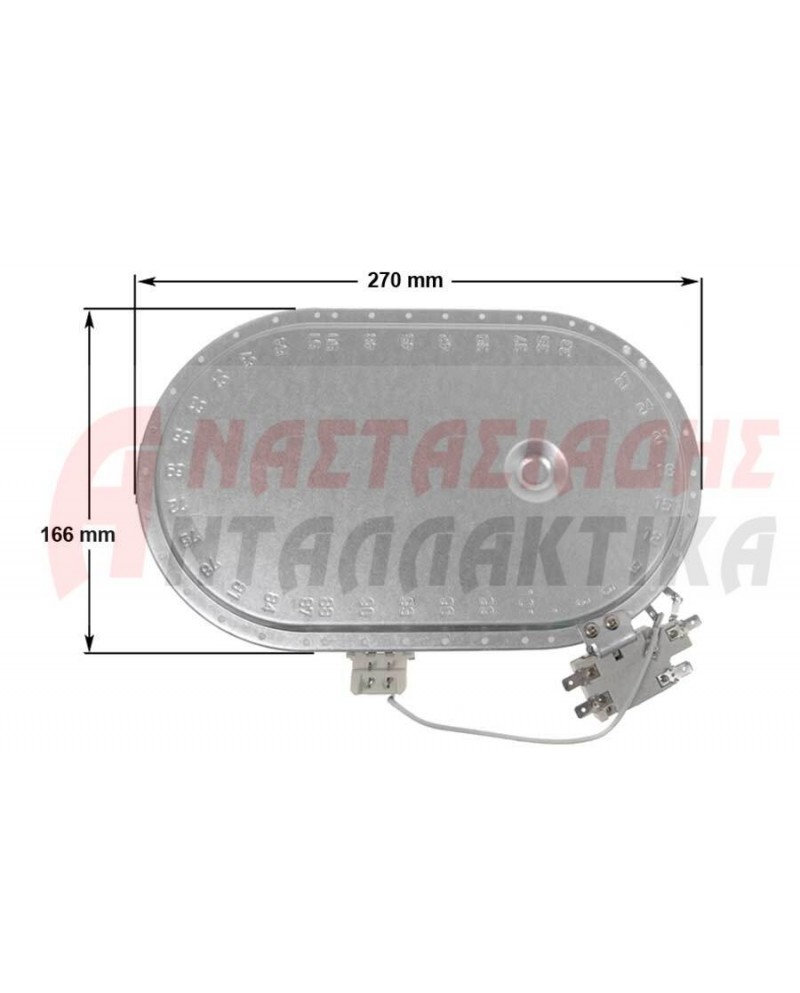 Εστία κεραμική διπλή οβάλ, (Ø270 x 165mm), 800+1000W - 220V, με 5 άκρα