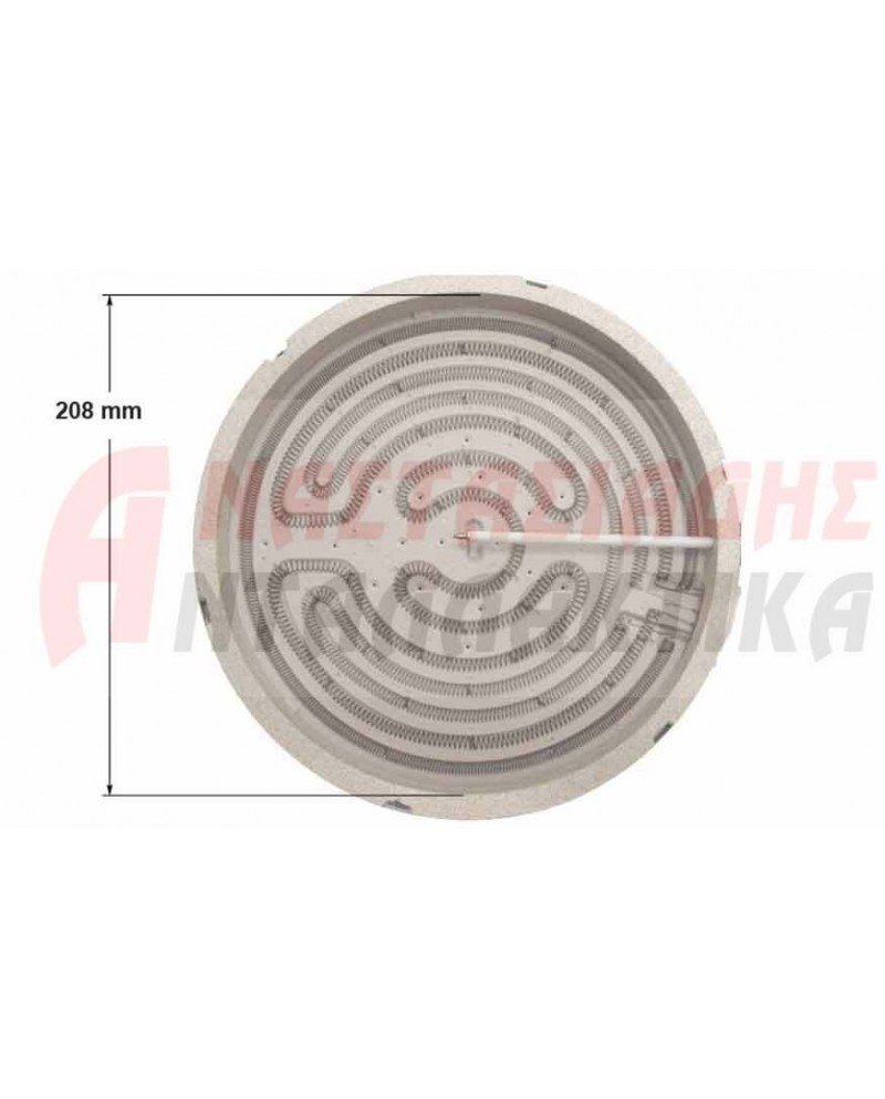 Εστία κεραμική Ø230mm, 2100W - 220V, διπλής ζώνης (με 6 άκρα)