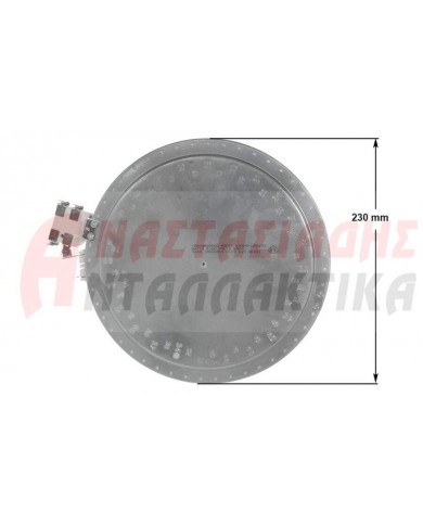 Εστία κεραμικού πλατώ, με εξωτερική Ø21.5cm και εσωτερική Ø19cm, 2000W - 230V, με 2 άκρα αντιστάσεων