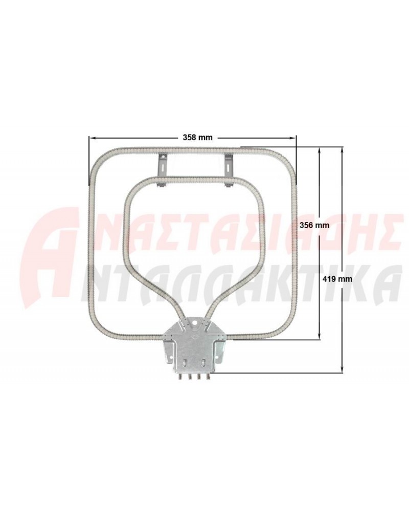 Αντίσταση κάτω, φούρνου κουζίνας (650 + 650W - 220V)