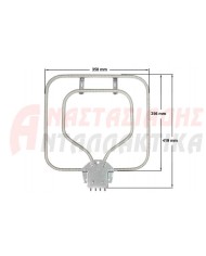 Αντίσταση κάτω, φούρνου κουζίνας (650 + 650W - 220V)