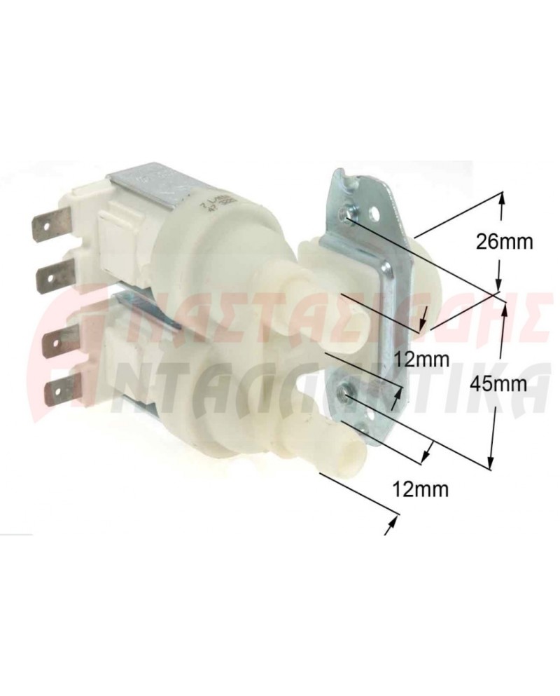 Διπλή βαλβίδα πλυντηρίου ρούχων (220V, Φ12)