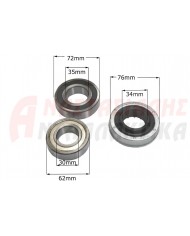 Σετ ρουλεμάν 6206 ZZ, 6207 2RS, τσιμούχα 35 x 72,5/76 x 12,19