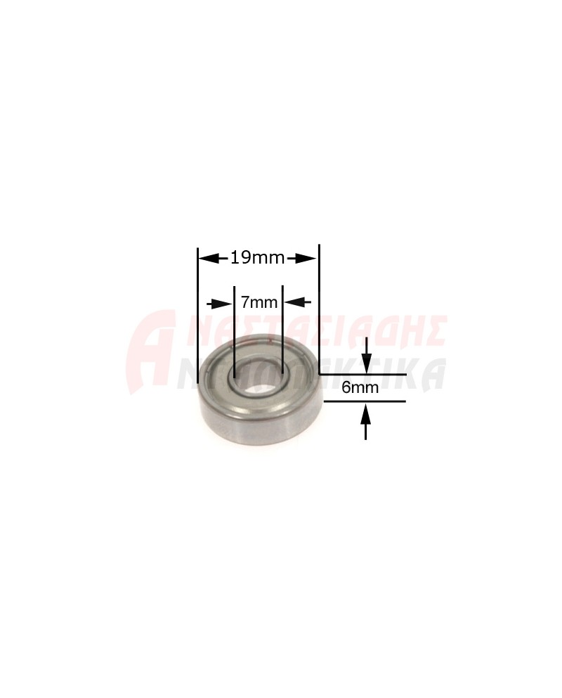 Ρουλεμάν κλειστού τύπου ZZ 607 (7mm x 19mm x 6mm)