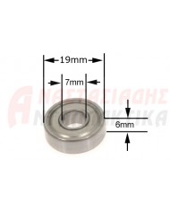 Ρουλεμάν κλειστού τύπου ZZ 607 (7mm x 19mm x 6mm)