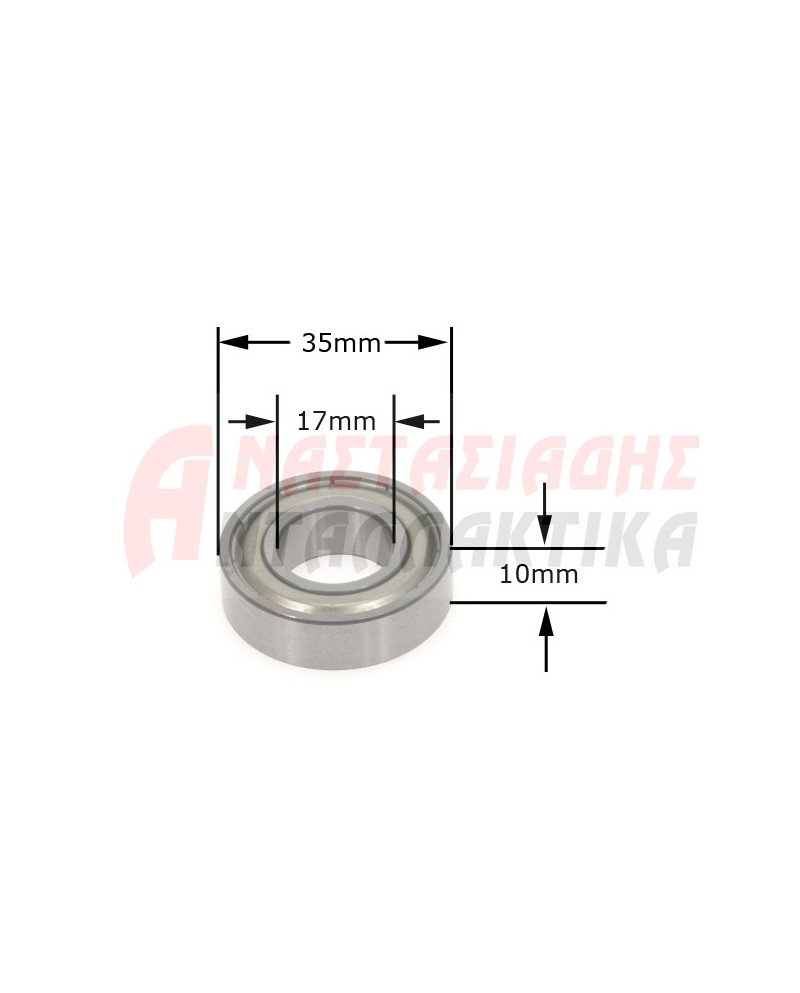 Ρουλεμάν κλειστού τύπου ZZ 6003 (17mm x 35mm x 10mm)