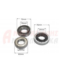 Σετ ρουλεμάν 6206 ZZ - 6207 2RS - Τσιμούχα 35 x 72,5/76 x 12,19