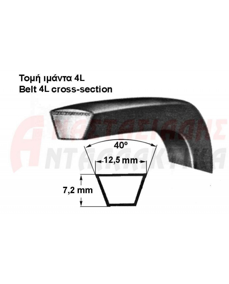 Ιμάντας τραπεζοειδής πλυντηρίου ρούχων 4L-510