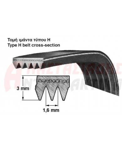 Ιμάντας πλυντηρίου ρούχων 1268 Η8
