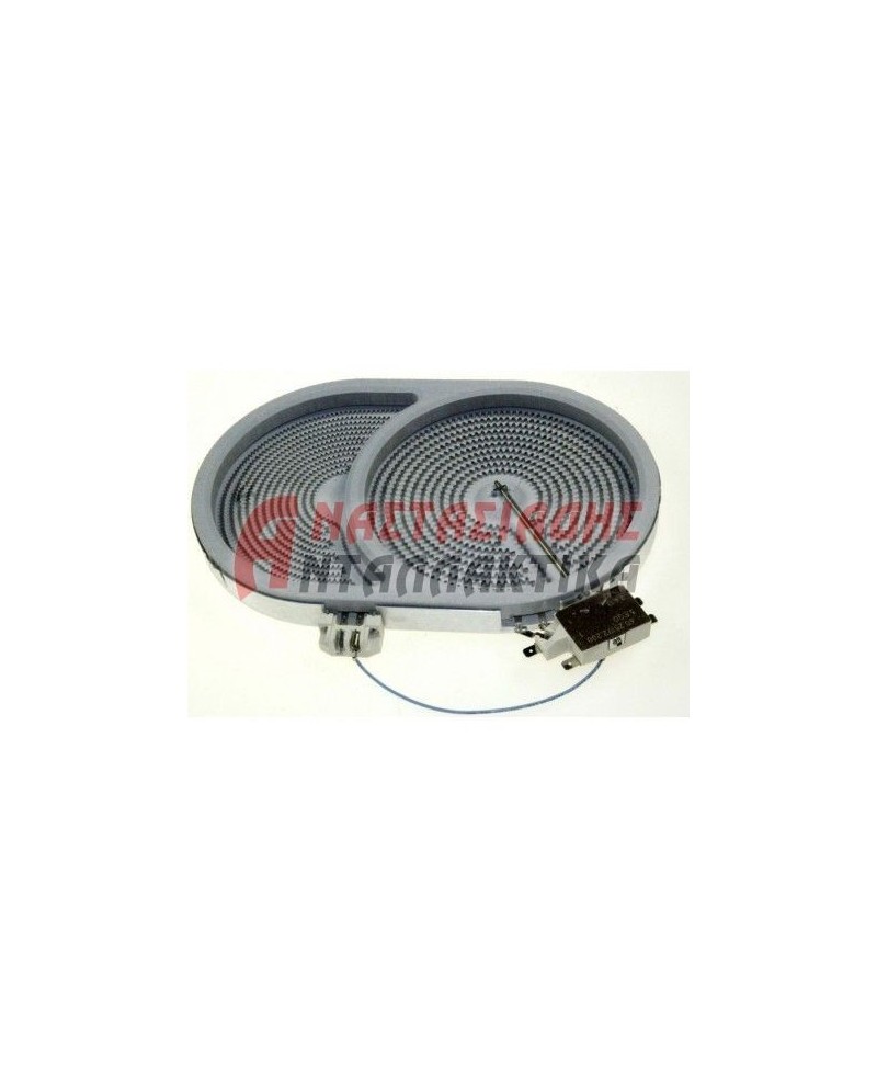 Εστία κεραμική διπλή οβάλ Ø285 x 192mm, 900+1500W - 220V, με 6 άκρα