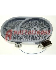 Εστία κεραμική διπλή οβάλ Ø285 x 192mm, 900+1500W - 220V, με 6 άκρα