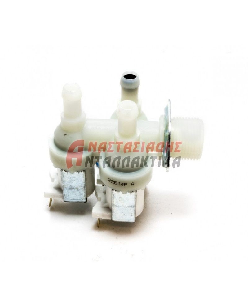 Τριπλή βαλβίδα πλυντηρίου ρούχων (220V, γωνία, πίσω άκρα Φ12)